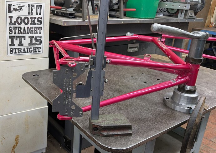 showing the rear triangle height gauge