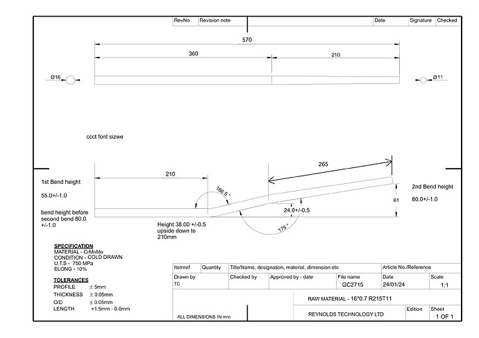 Reynolds 525 Double Bend Seatstays
