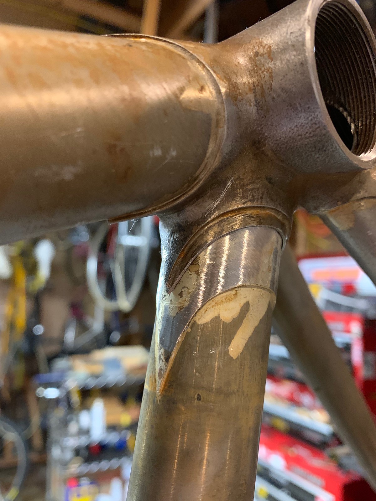 Repairing a seat tube.